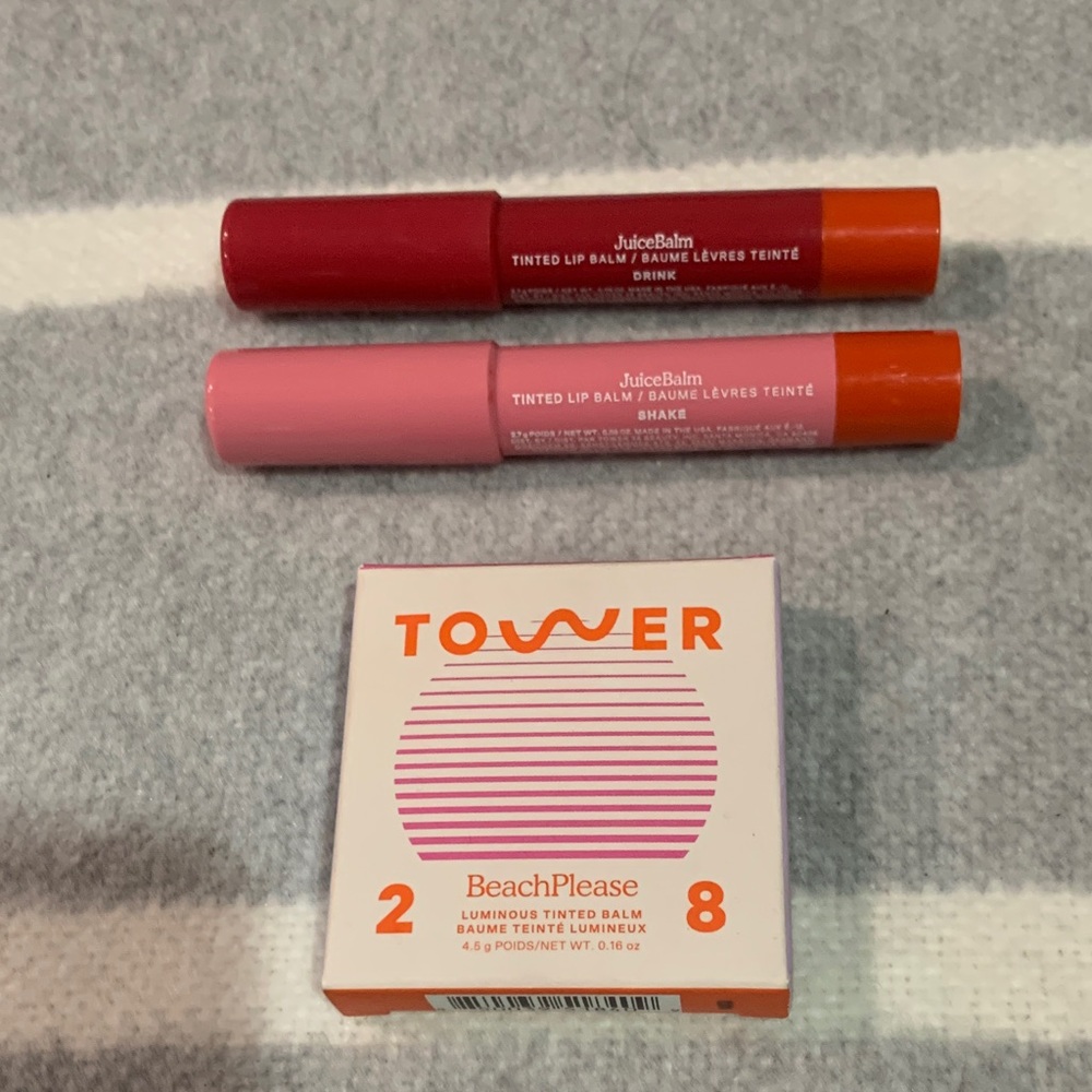 Tower Beauty BeachPlease Tinted Lip Balms - Pink & Red bundles 3